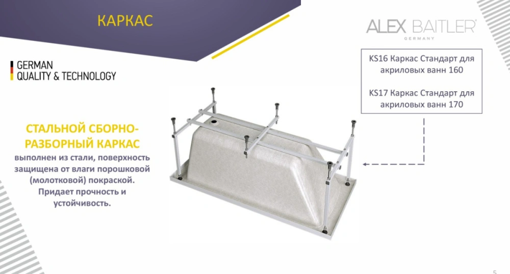 Ванна акриловая Alex Baitler Onega 165x70 от магазина Vanna-Vanna.ru!