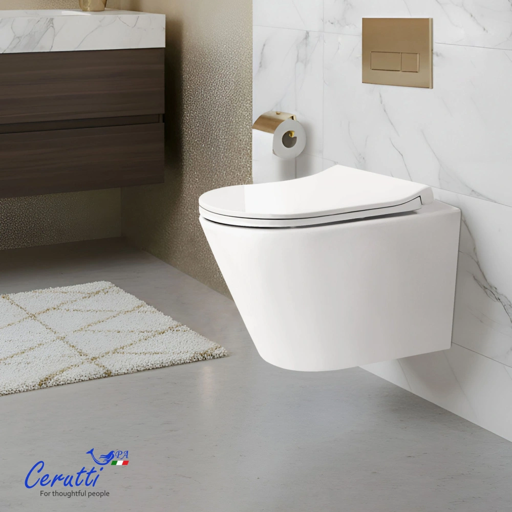 Унитаз подвесной Ceruttispa IRENEO Aria Tornado CT12148 безободковый (490х340х360) от магазина Vanna-Vanna.ru!