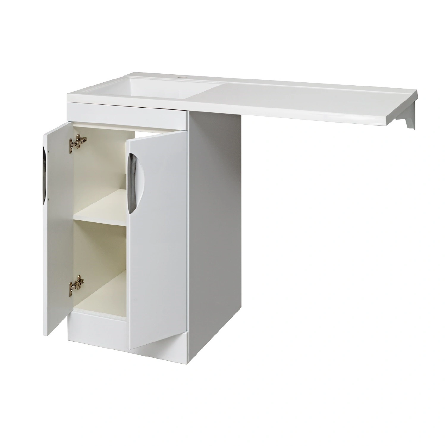 Тумба напольная Runo Лира 45 с раковиной Гамма 105 лайт чаша слева, белый от магазина Vanna-Vanna.ru!