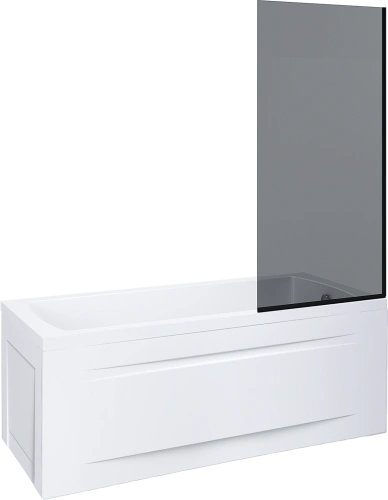 Стеклянная шторка Erlit ER2470B2 700x140 см профиль черный от магазина Vanna-Vanna.ru!