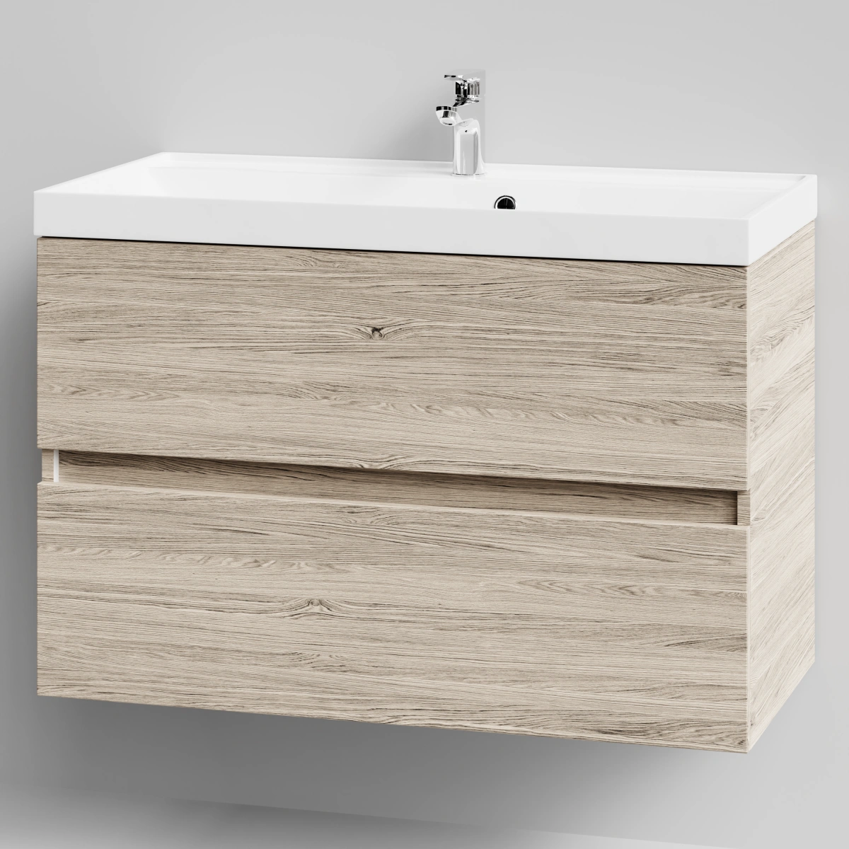 Тумба с раковиной Vod-ok Бест 90  подвесная, Дубослив ореховый светлый от магазина Vanna-Vanna.ru!