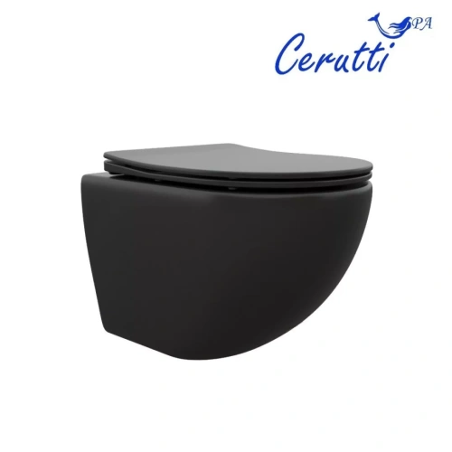 Унитаз Ceruttispa Sella Aria MB CT9160 подвесной, черный матовый от магазина Vanna-Vanna.ru!