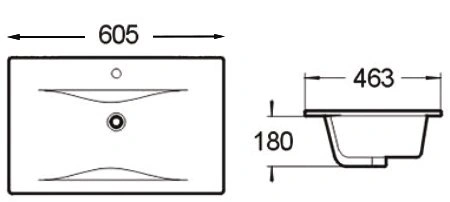 Раковина SantiLine SL-2110 60 встраиваемая сверху, белая