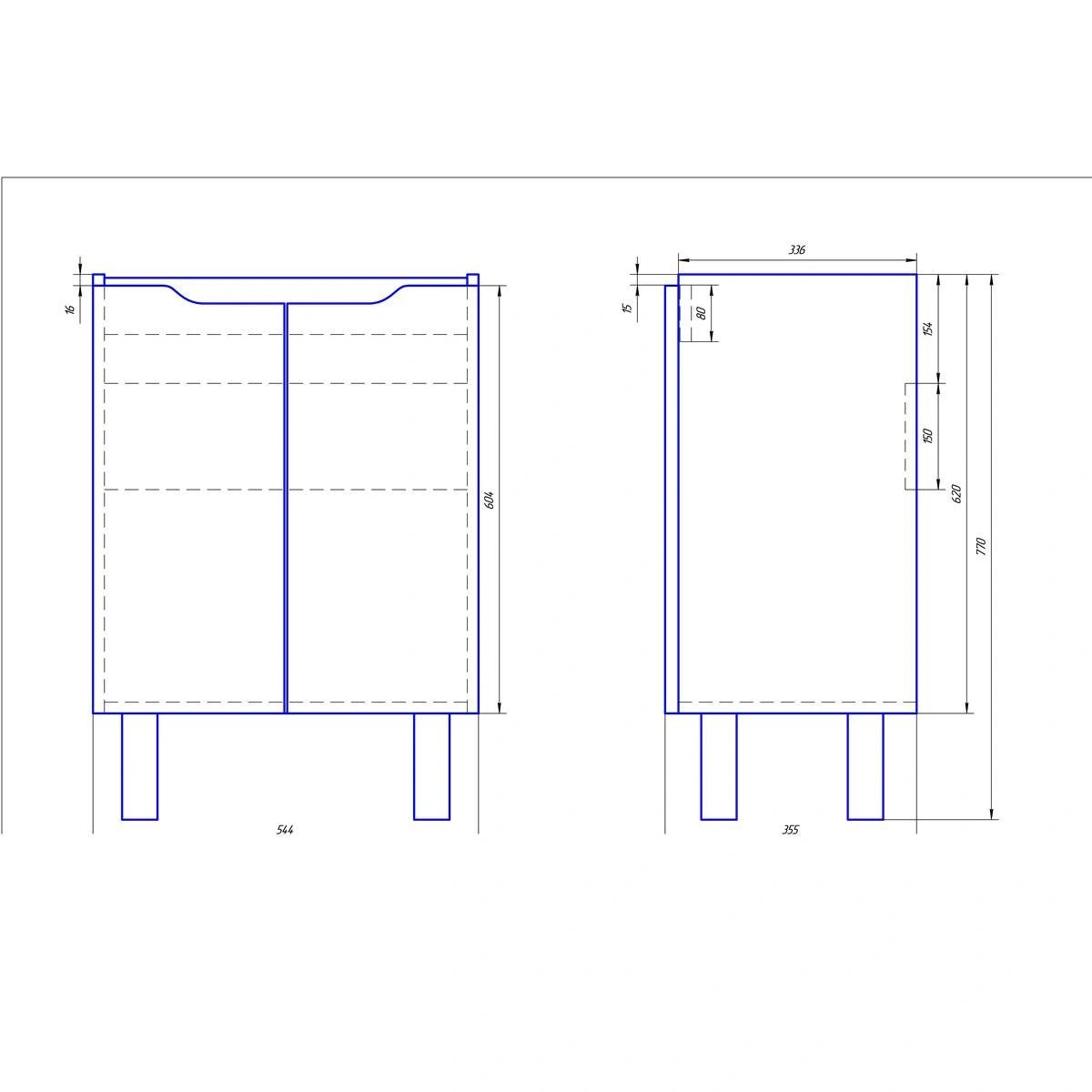 Тумба с раковиной подвесная Dreja Mini 60 см, белый от магазина Vanna-Vanna.ru!