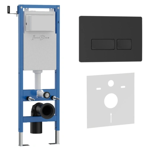 Комплект 2в1 IBERICA BLANCA инсталляция SILENCIO MINI, кнопка смыва ESTI-R черный матовый (IB.001M.212) от магазина Vanna-Vanna.ru!