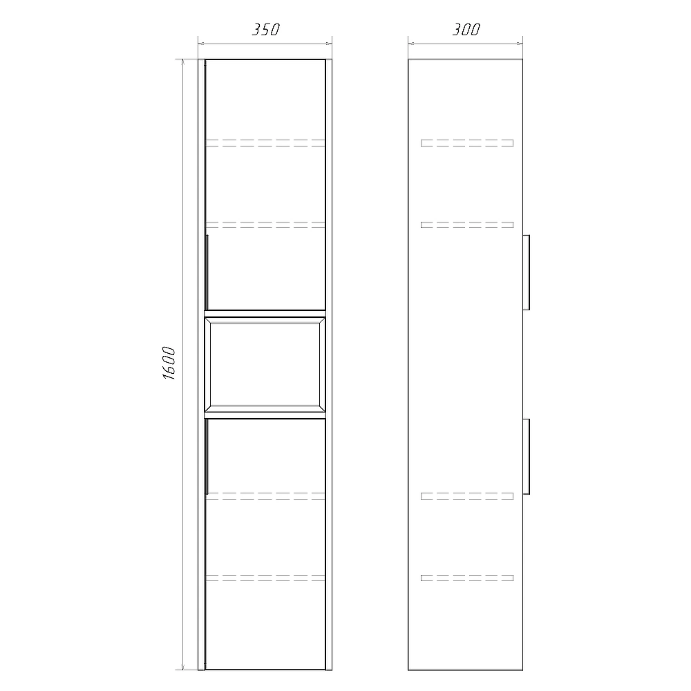 Шкаф-пенал подвесной Comforty Иматра-35 бетон светлый/антрацит от магазина Vanna-Vanna.ru!