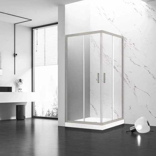 Душевой угол Veconi Rovigo RV-84, 1200x900x1950, никель брашинг, стекло прозрачное от магазина Vanna-Vanna.ru!