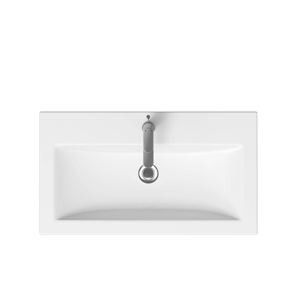 Тумба напольная Stella Polar Браво 80 с раковиной Сомо 80, слэйт/лакобель белое от магазина Vanna-Vanna.ru!