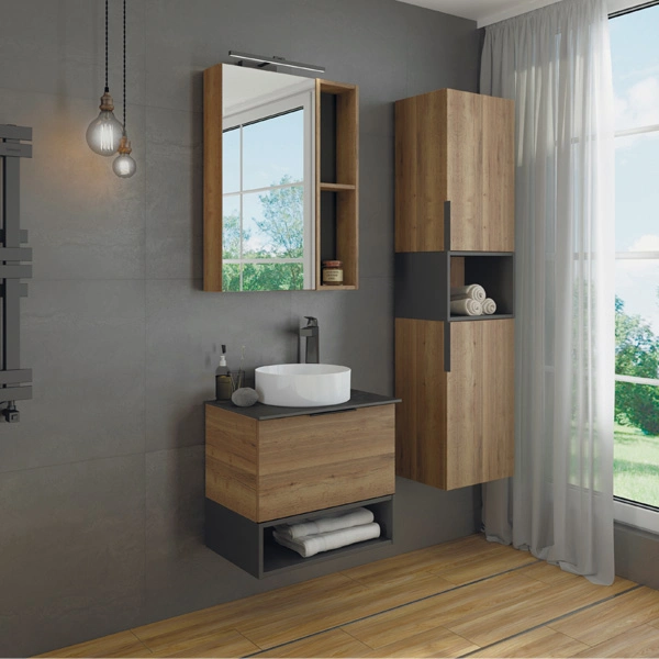 Зеркало-шкаф Comforty Штутгарт-60 дуб тёмно-коричневый от магазина Vanna-Vanna.ru!
