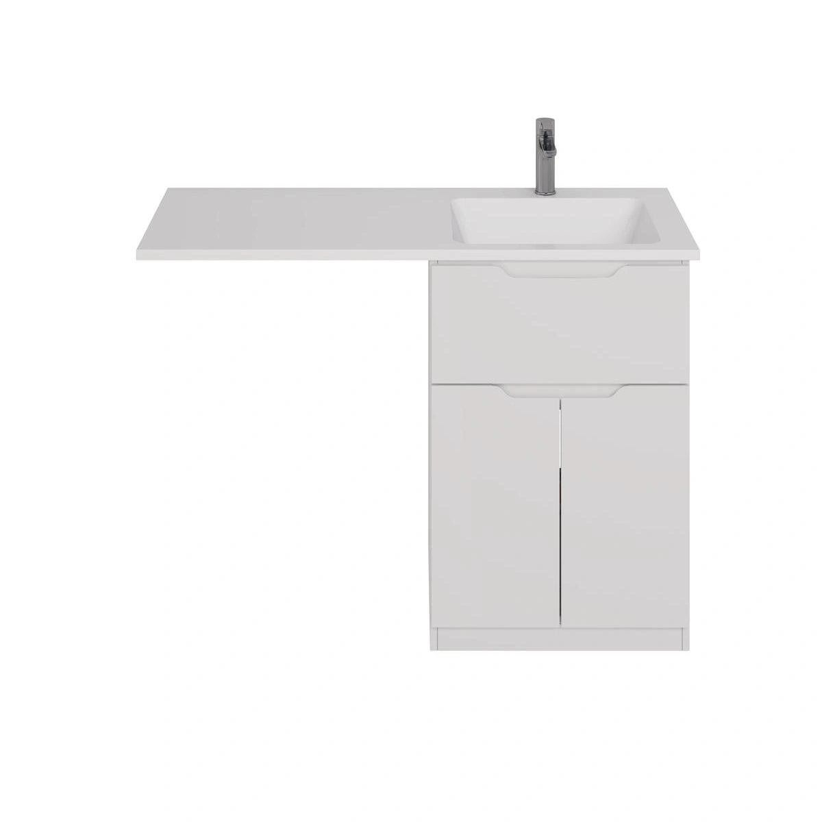 Тумба напольная Dreja Vega 60 см, с раковиной 120 чаша слева, белый от магазина Vanna-Vanna.ru!