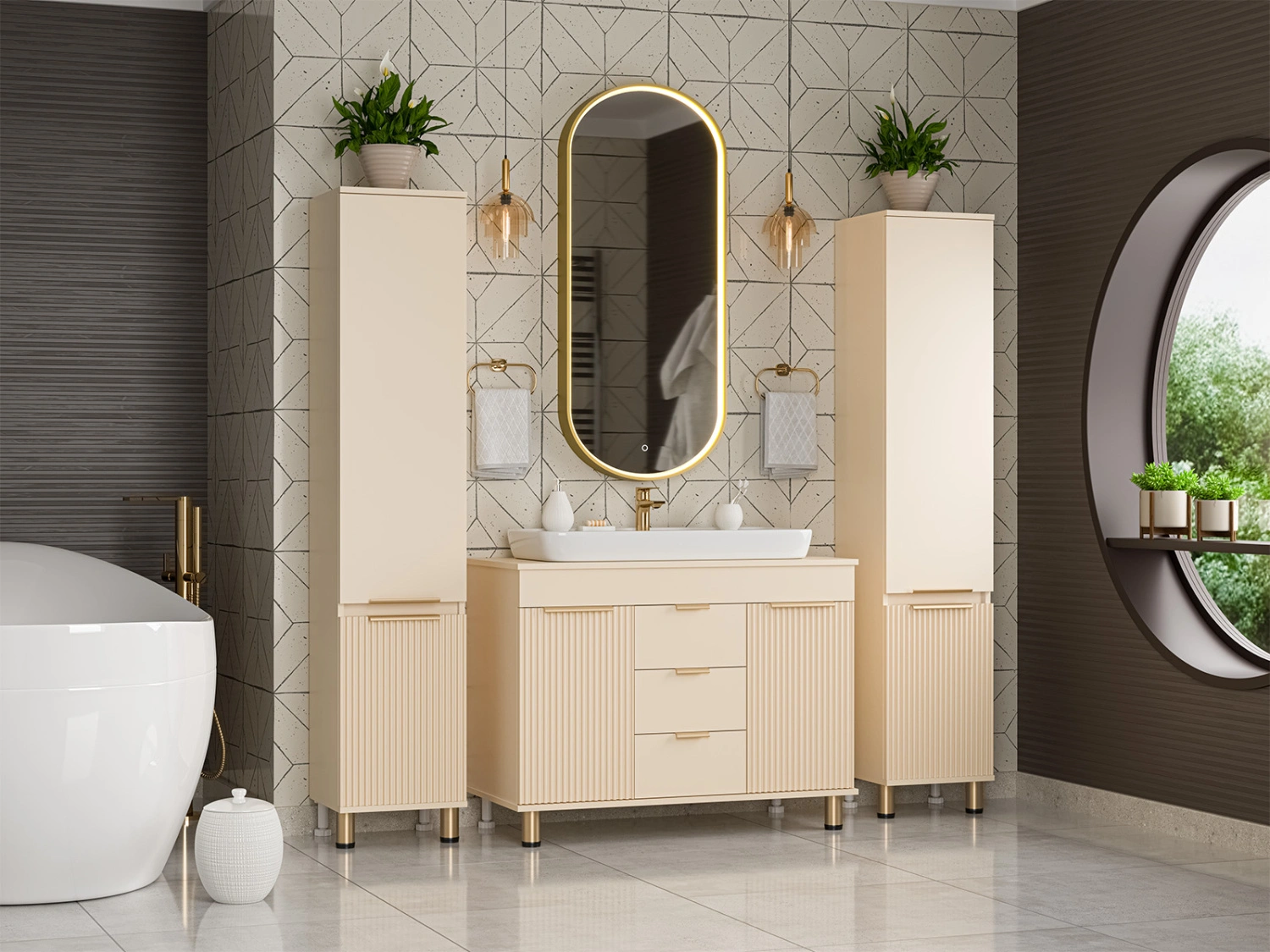 Тумба с раковиной Brevita Enfida 100 бежевый от магазина Vanna-Vanna.ru!