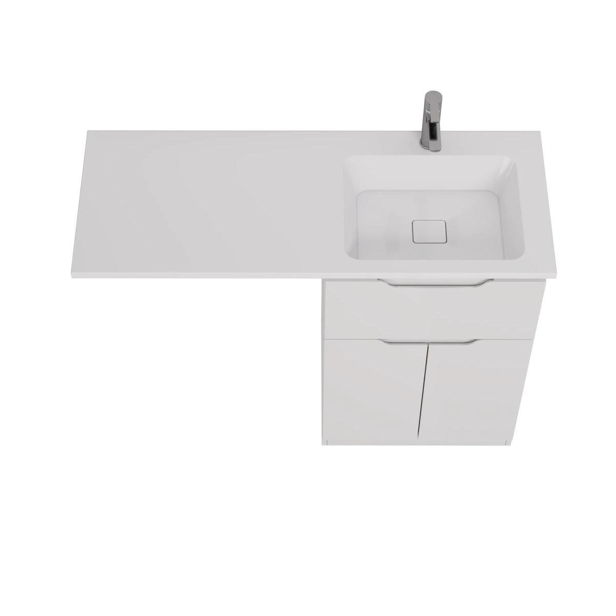 Тумба напольная Dreja Vega 60 см, с раковиной 120 чаша слева, белый от магазина Vanna-Vanna.ru!