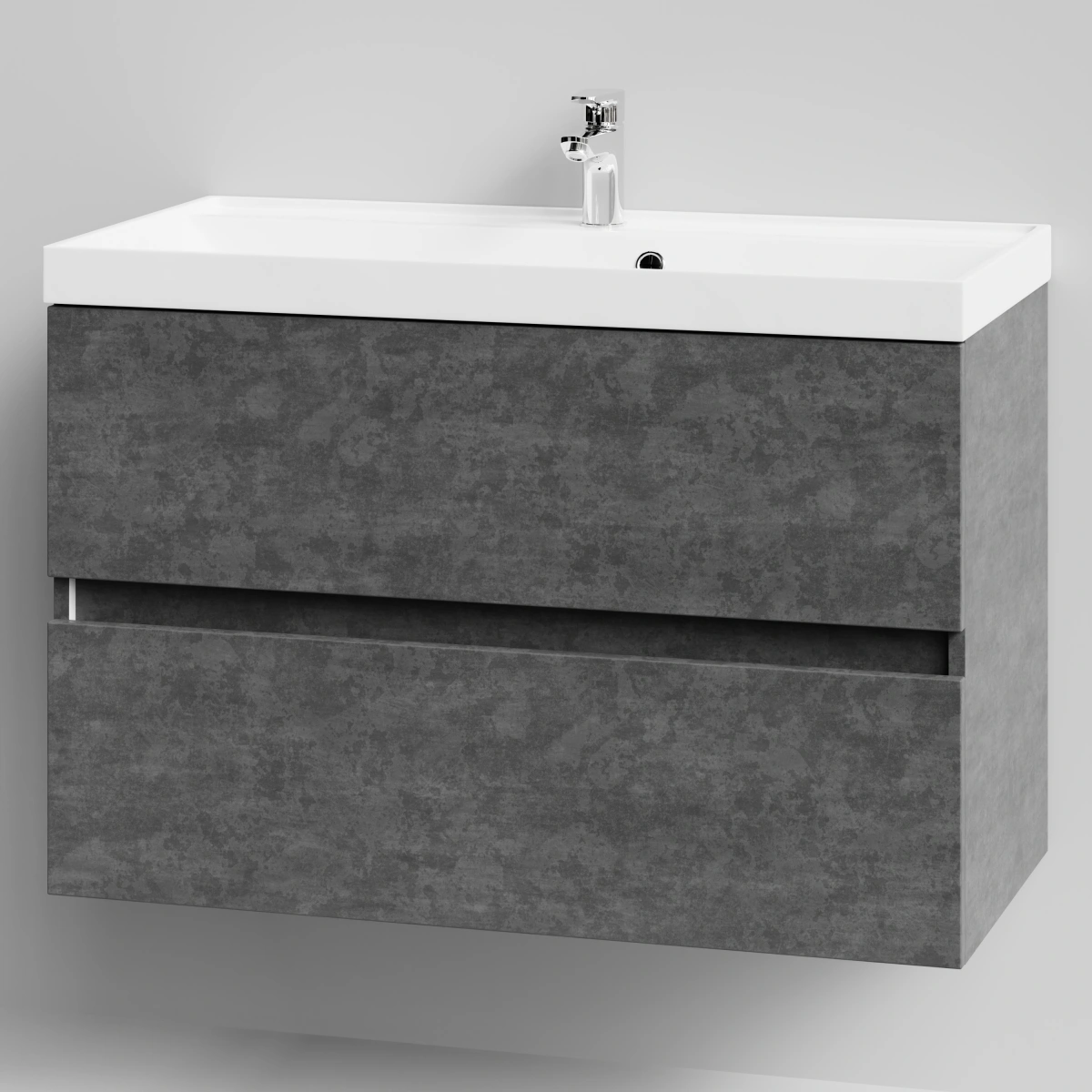 Тумба с раковиной Vod-ok Бест 90  подвесная, Серый камень от магазина Vanna-Vanna.ru!