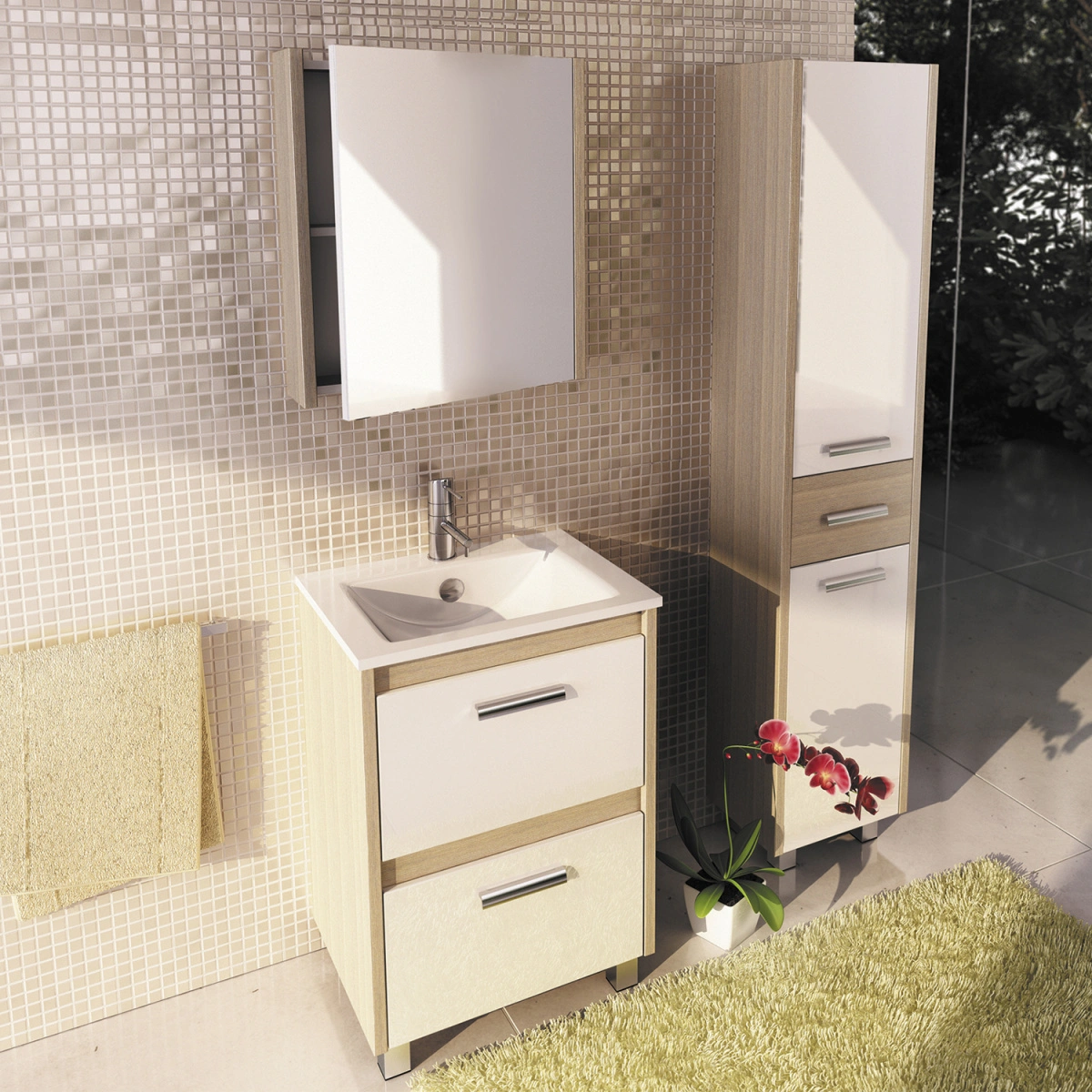 Тумба напольная Comforty Тулуза-60 сосна лоредо с раковиной 60E от магазина Vanna-Vanna.ru!