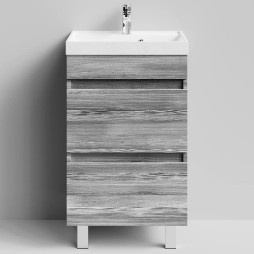 Тумба с раковиной Vod-ok Бест 50  напольная, Лиственница структурная контрастно-серая от магазина Vanna-Vanna.ru!