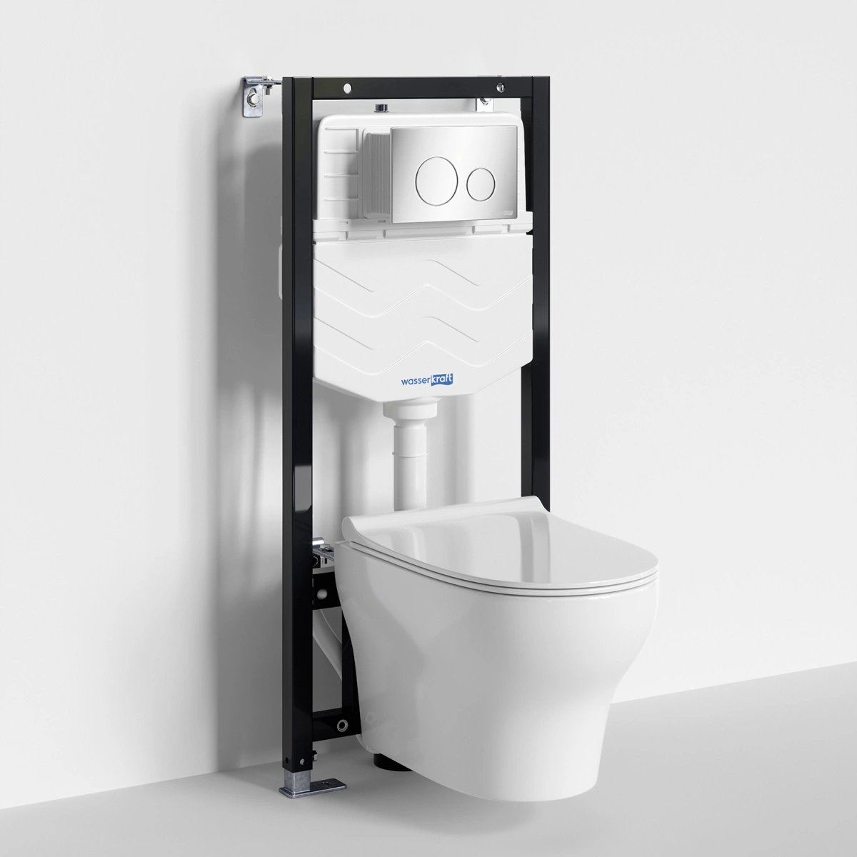 Унитаз подвесной WasserKRAFT 10TLT.010.ME.CH02.H001 с инсталляцией и кнопкой, белый от магазина Vanna-Vanna.ru!