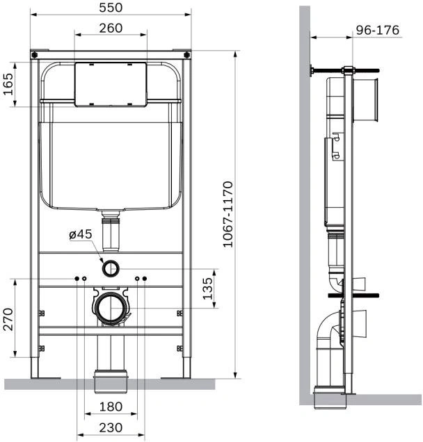 Унитаз подвесной SantiLine SL-5025+SL-01 с инсталляцией и кнопкой, белый от магазина Vanna-Vanna.ru!