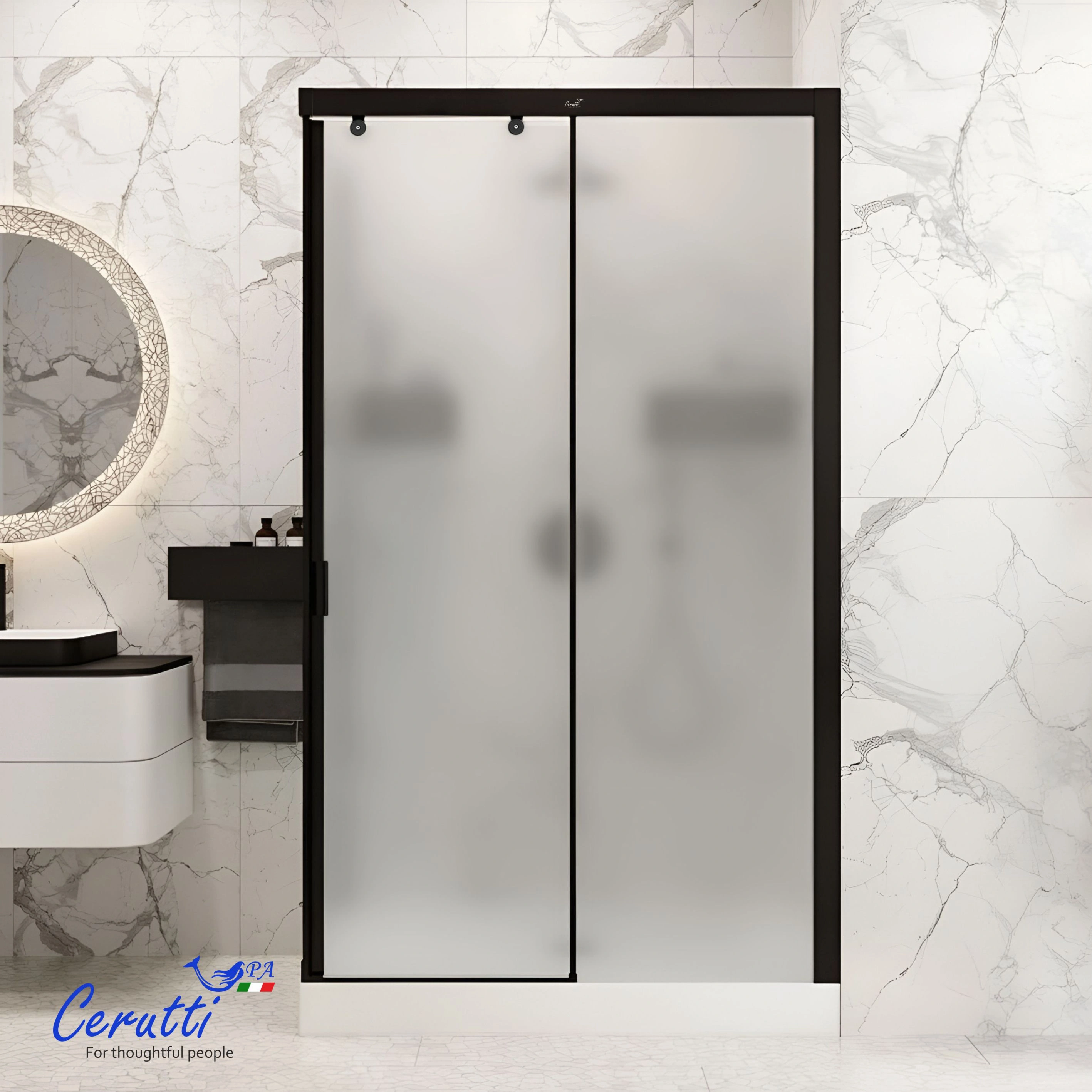 Душевое ограждение Ceruttispa МАРБЕЛЛА (MARBELLA) 120BF R (120x80x190) от магазина Vanna-Vanna.ru!