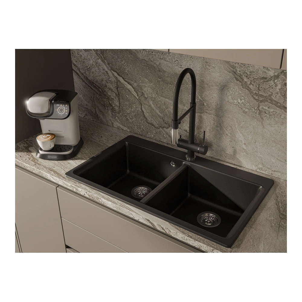 Смеситель для кухни с подключением фильтра Rivelato Adria 1523517, черный/хром от магазина Vanna-Vanna.ru!