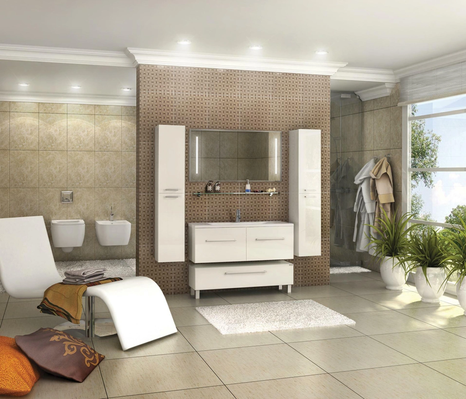 Тумба с раковиной Aquaton Мадрид 120 М, 2 ящика, подвесная, белая от магазина Vanna-Vanna.ru!