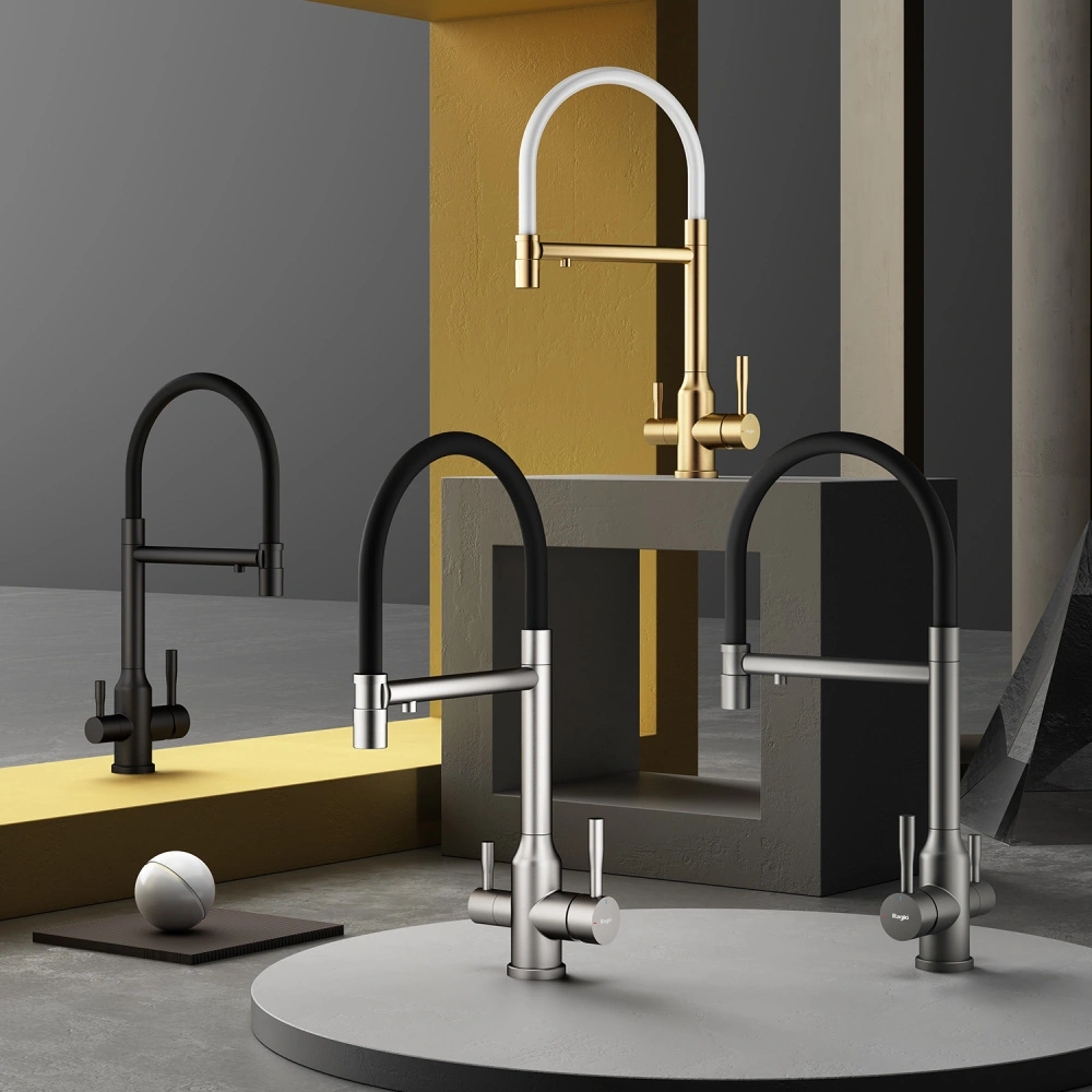 Смеситель для кухни с подключением фильтра Raglo R81.63.06, черный от магазина Vanna-Vanna.ru!