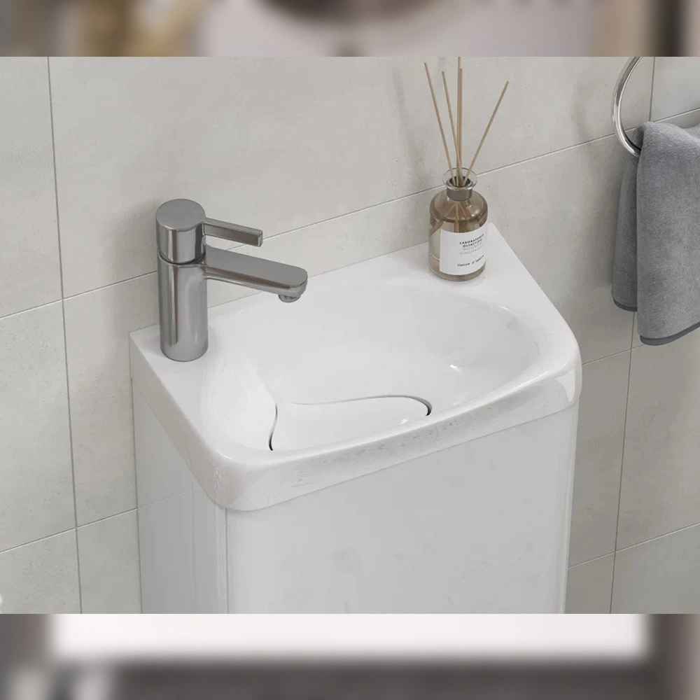Тумба с раковиной подвесная Velvex Bio tp.BIO.BIO.MAXI.40.1D белый глянец, 40 см от магазина Vanna-Vanna.ru!