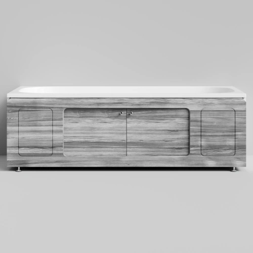 Экран под ванну Vod-ok Лидер 180 раздвижной Лиственница структурная контрастно-серая от магазина Vanna-Vanna.ru!