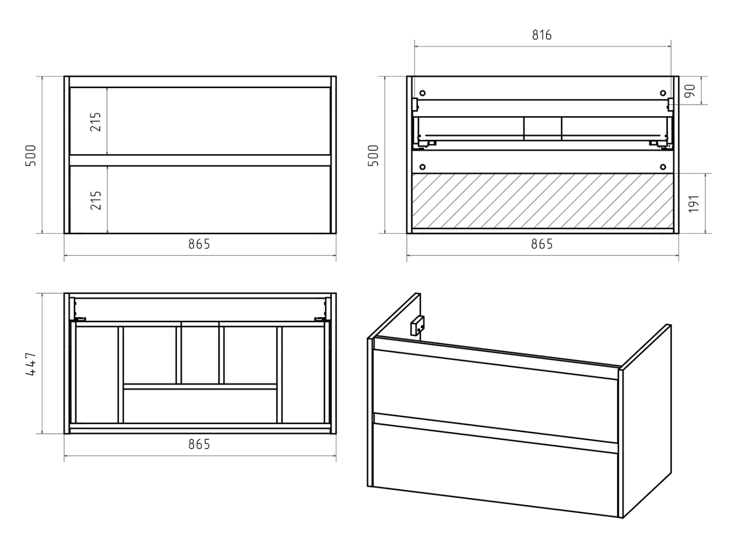 Тумба с раковиной Brevita Dallas 90 подвесная, дуб галифакс от магазина Vanna-Vanna.ru!