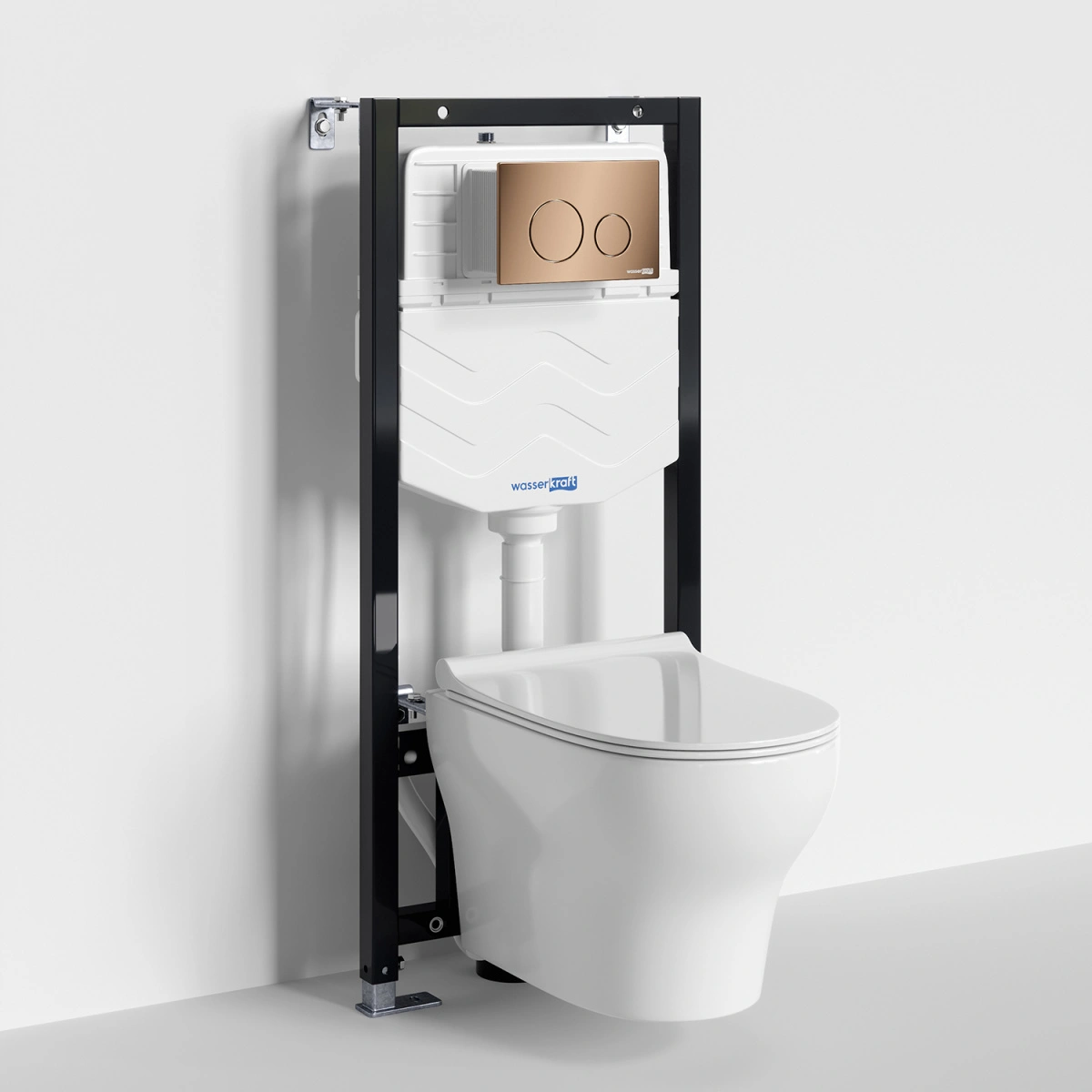 Унитаз подвесной WasserKRAFT 10TLT.010.ME.RG02.H001 с инсталляцией и кнопкой, белый от магазина Vanna-Vanna.ru!