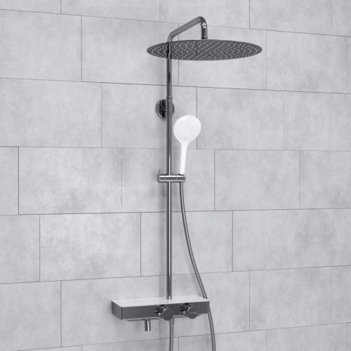 Душевая стойка WasserKraft A113.117.155.CH Thermo хром/белый Soft-touch от магазина Vanna-Vanna.ru!