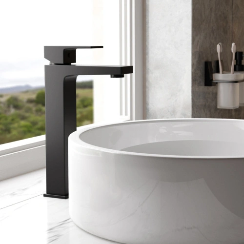 Смеситель для раковины WasserKRAFT Abens 2003H черный Soft-touch от магазина Vanna-Vanna.ru!