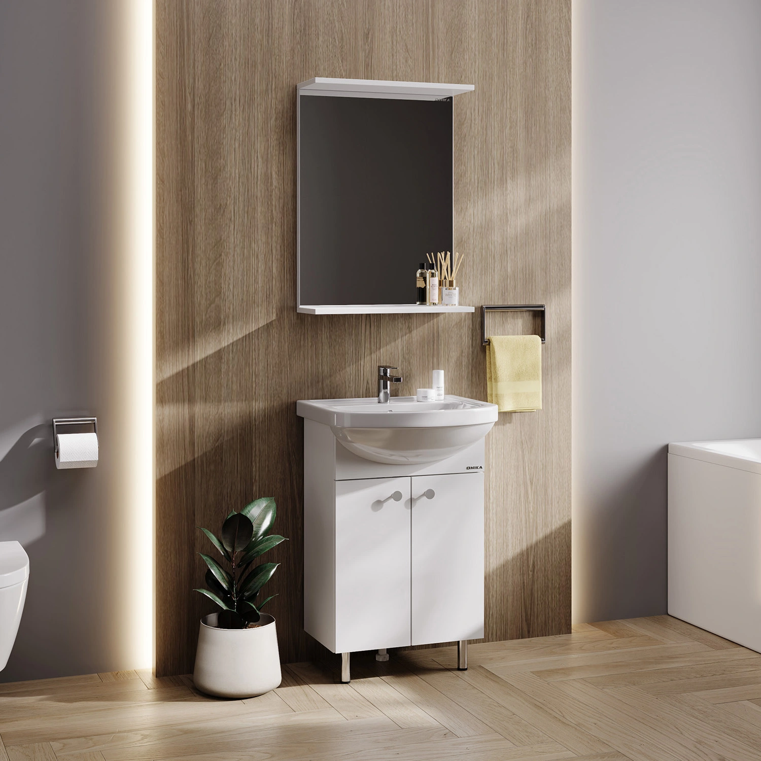 Тумба с раковиной Onika Крит 52 напольная, собранная, белая