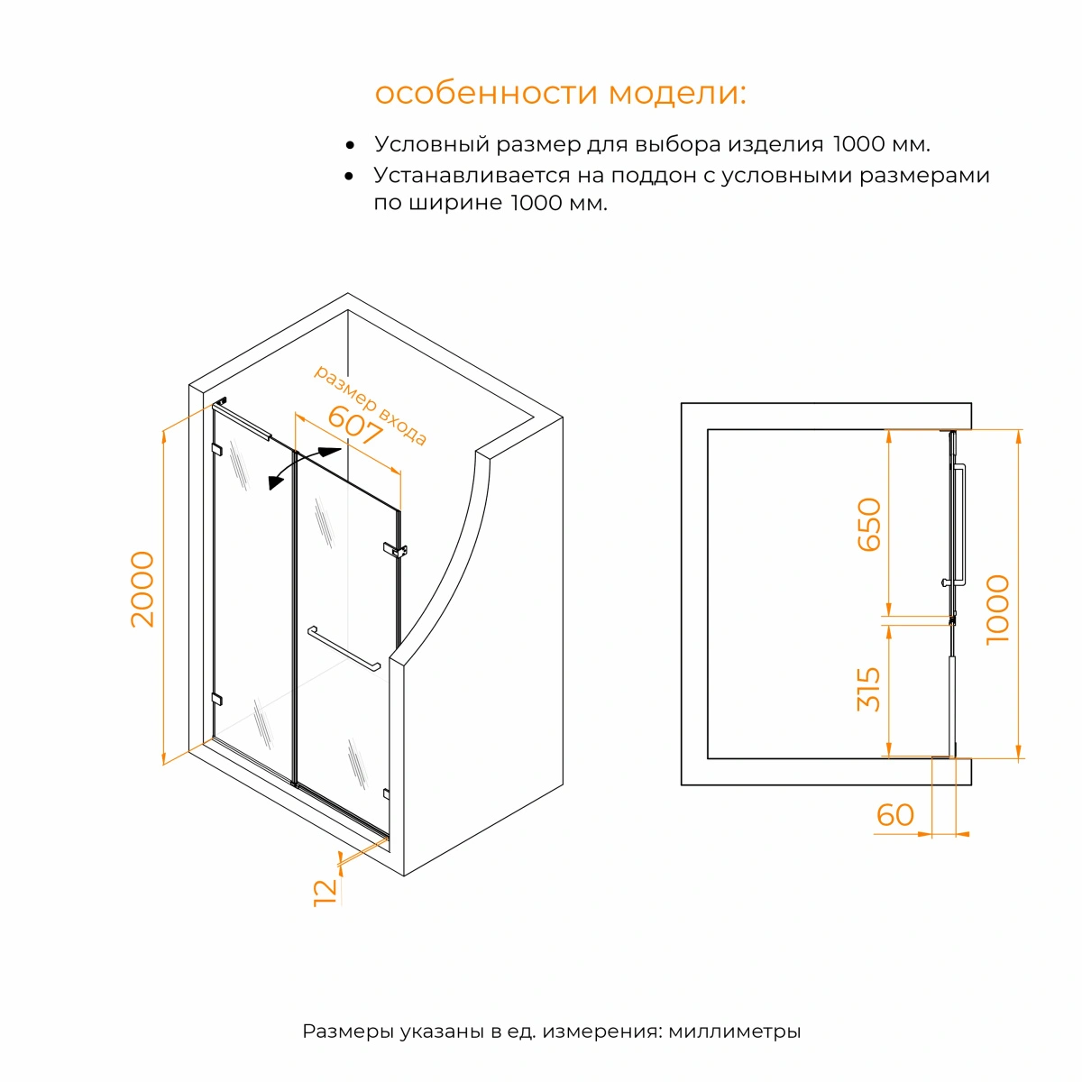 Душевая дверь RGW SV-006 100 см Хром/Прозрачное от магазина Vanna-Vanna.ru!