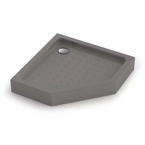 Душевой поддон Veconi Tezeo Acrylic TZ-53GR, 80х80, пятиугольный, акрил, серый матовый от магазина Vanna-Vanna.ru!