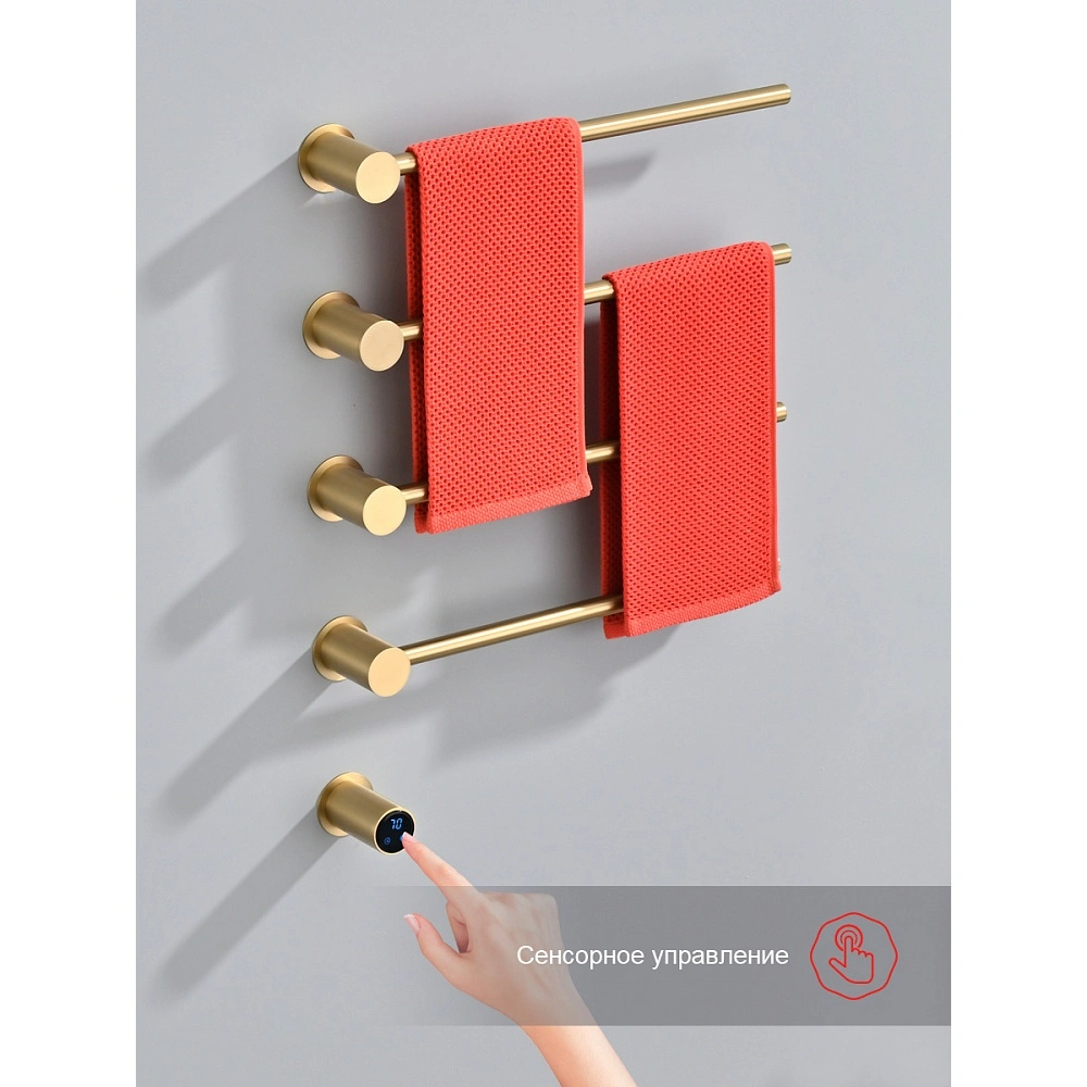 Полотенцесушитель электрический RAGLO R350.52.03 встраиваемый сенсорный с терморегулятором, сатин золотой от магазина Vanna-Vanna.ru!