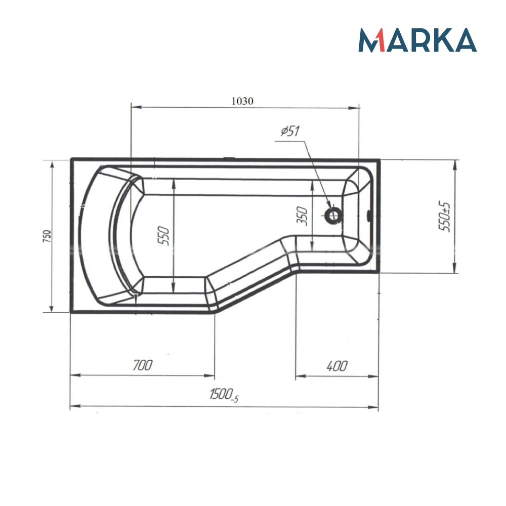 Ванна 1Marka Convey 150*75 R Комплект Премиум от магазина Vanna-Vanna.ru!