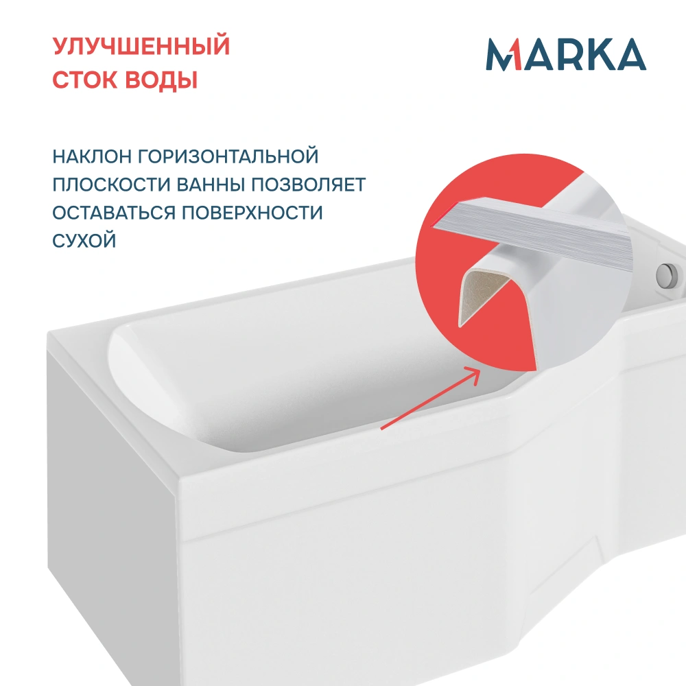 Ванна 1Marka Convey 170*75 L Комплект Премиум от магазина Vanna-Vanna.ru!