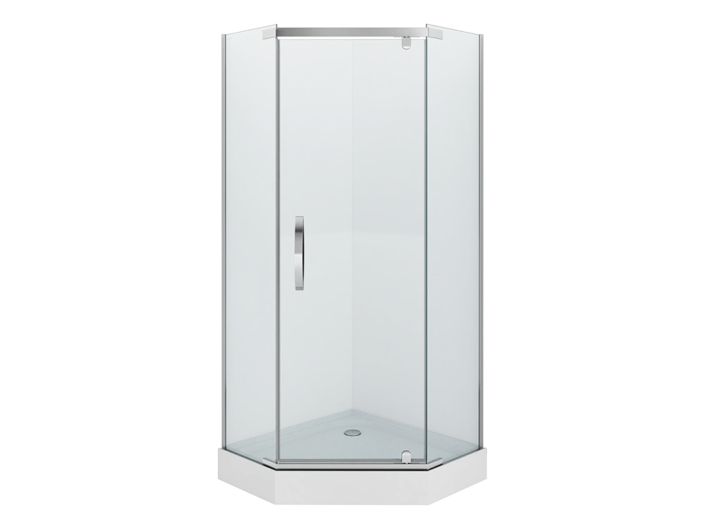 Душевой уголок Alex Baitler AB215-100 100х100 пятиугольный, без поддона, прозрачное стекло, хром от магазина Vanna-Vanna.ru!
