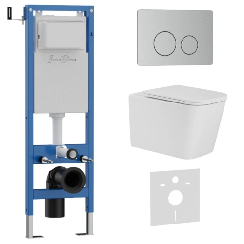 Комплект 3в1 IBERICA BLANCA инсталляция SILENCIO MINI, унитаз TOLEDO ALTO белый, кнопка смыва INOX-O хром матовый (IB.001M.TLA.231.8132) от магазина Vanna-Vanna.ru!
