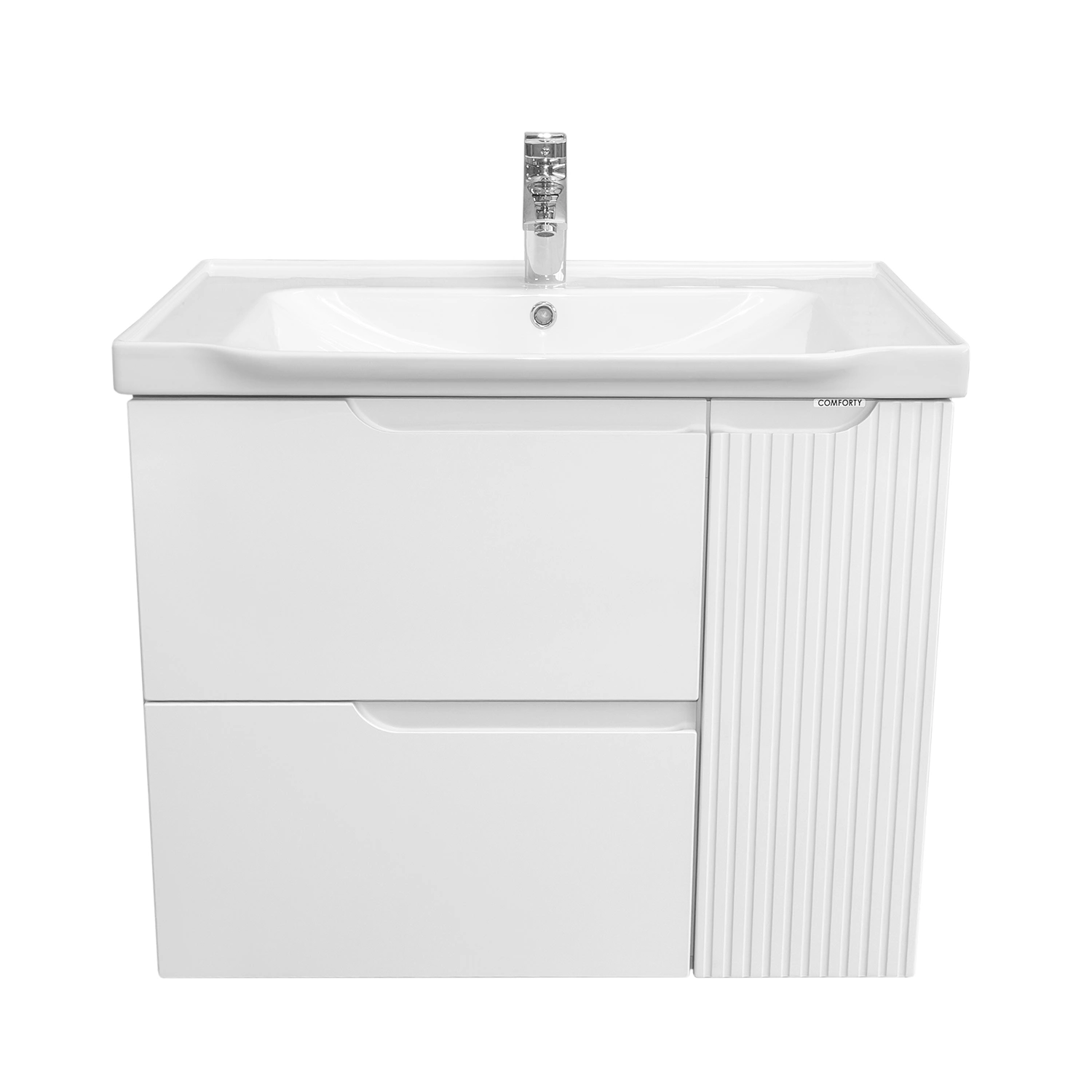 Тумба подвесная Comforty Сидней-80 белый матовый с раковиной CF188057-80 от магазина Vanna-Vanna.ru!