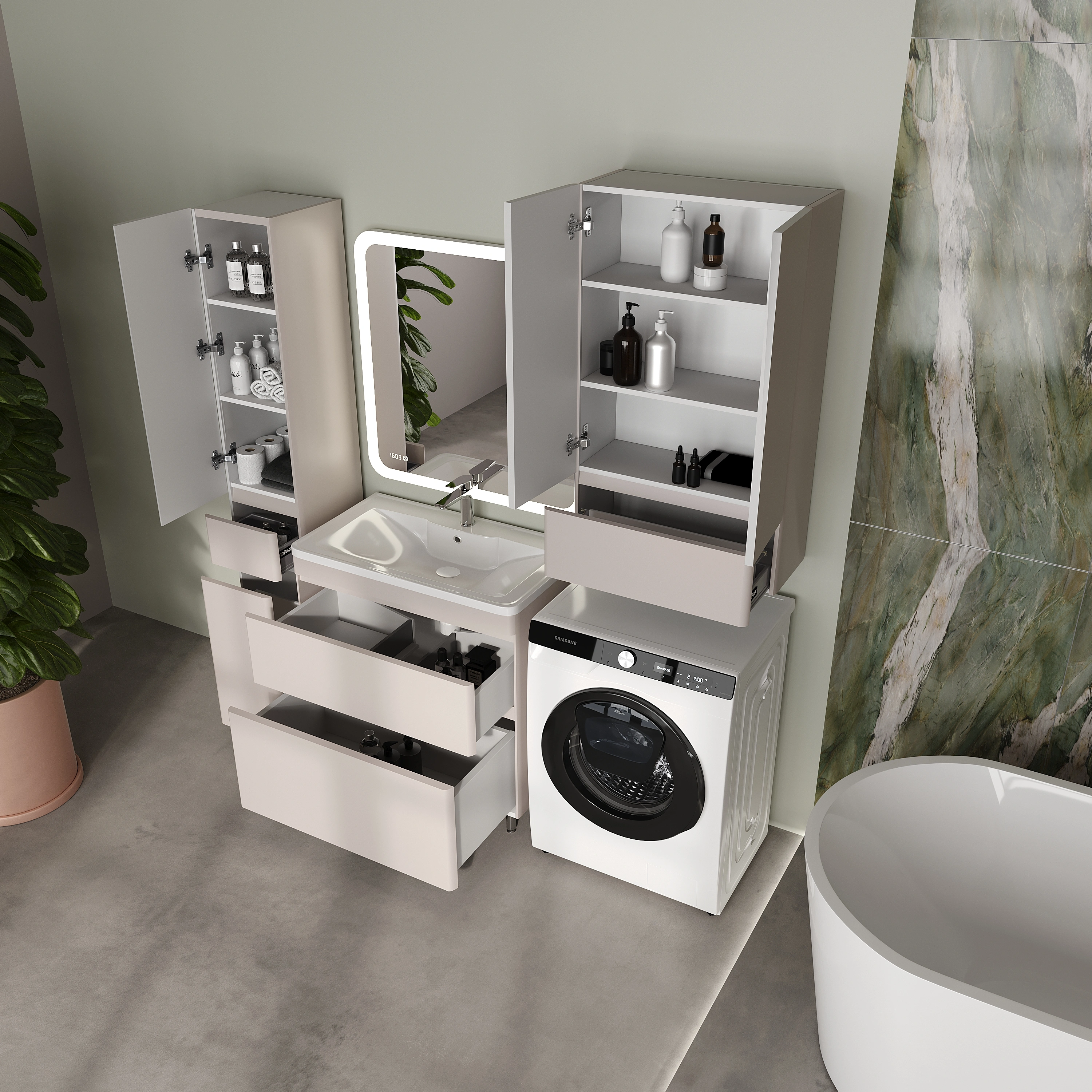 Тумба напольная Style Line Атлантика 80, карамель, с раковиной Атлантика 80 от магазина Vanna-Vanna.ru!
