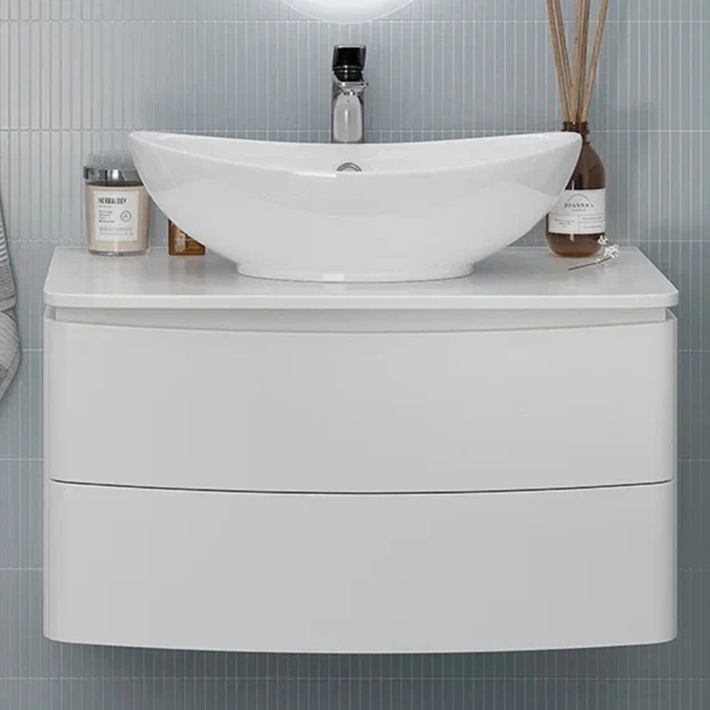 Тумба с раковиной подвесная Velvex Luna tp.LUN.80.2Y, 80 см