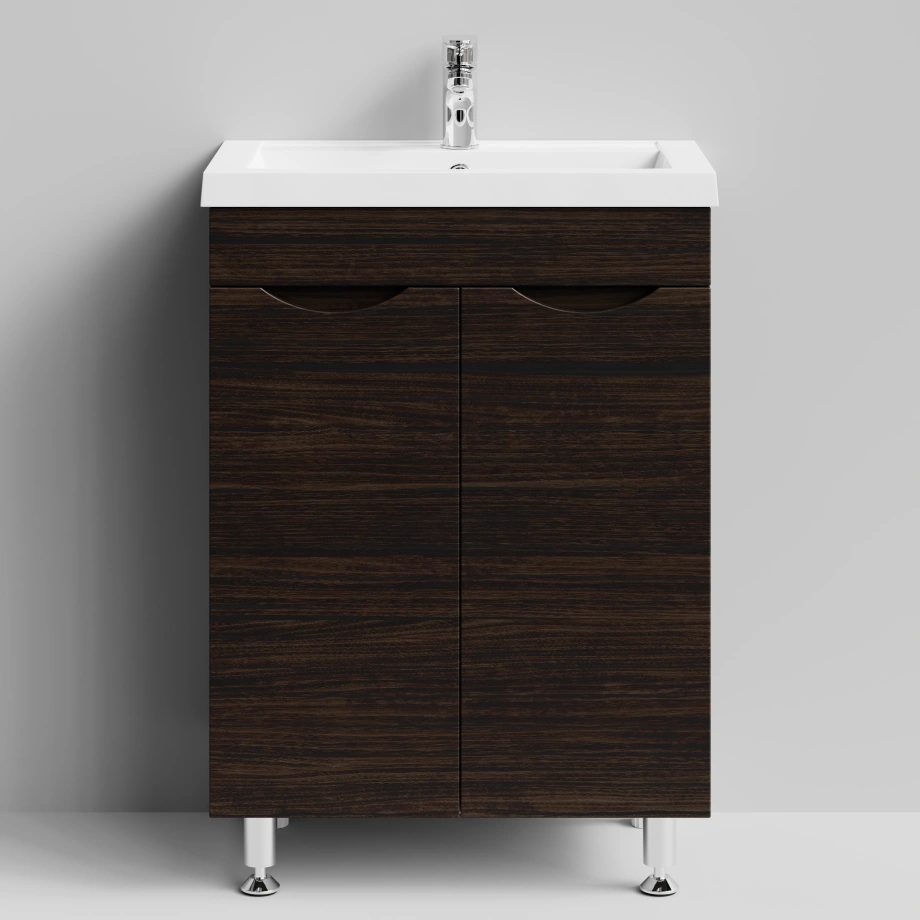 Тумба с раковиной Vod-ok Смайл 58 напольная, Палисандр