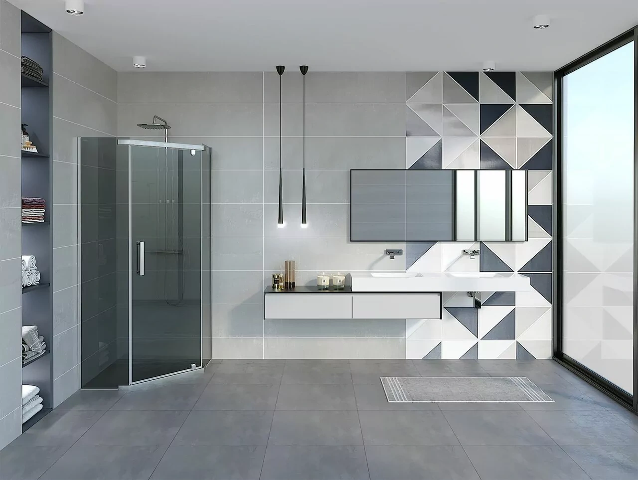 Душевой уголок Erlit ER10110V-C2 100х100 пятиугольный, без поддона, тонированное стекло, хром