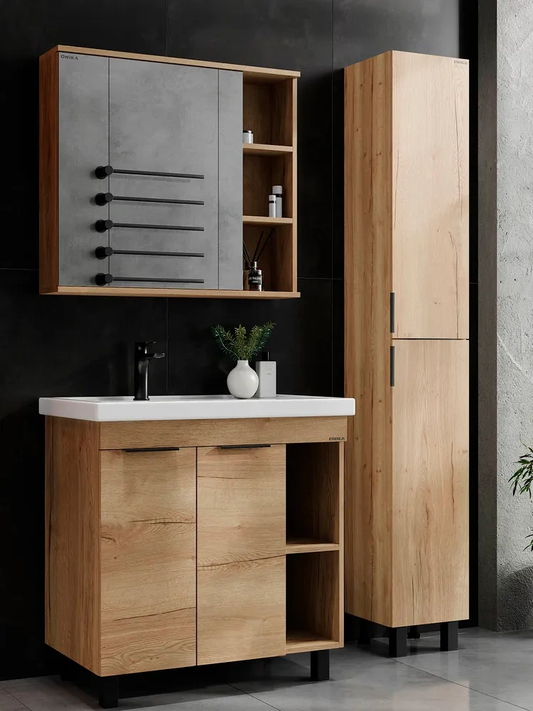 Пенал Onika Легран 30.10 L/R напольный, дуб галифакс