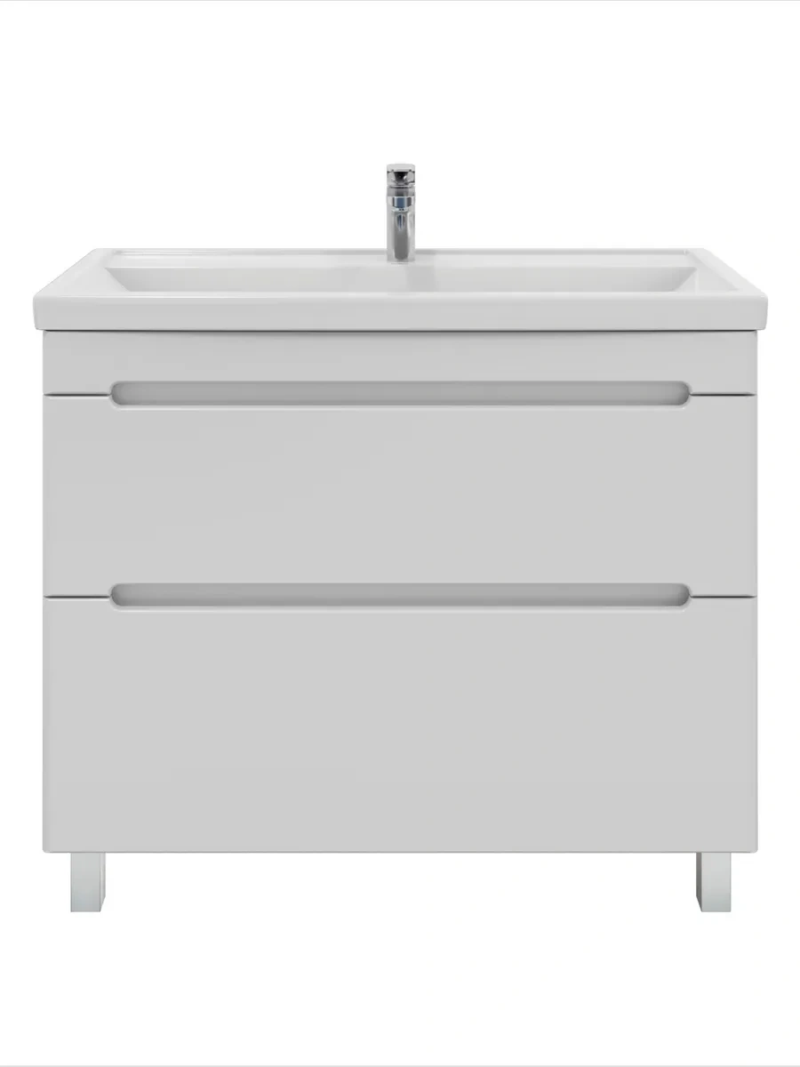 Тумба напольная SanStar Адель 100 с раковиной Фостер 100 белая