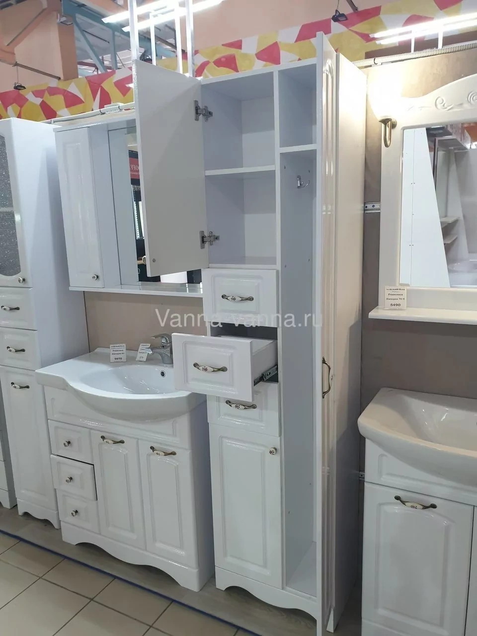 Пенал Francesca Империя 50 напольный, белый