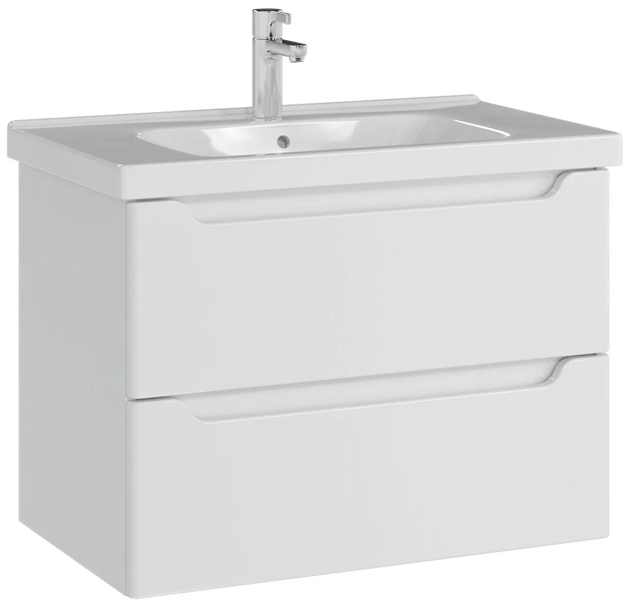 Тумба подвесная SanStar Lanciano 80 с раковиной Гармония 80, белая