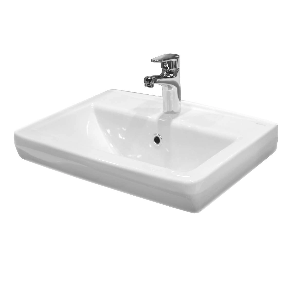 Тумба подвесная Emmy Агата 55 с раковиной Милан 55, 2 ящика, белая