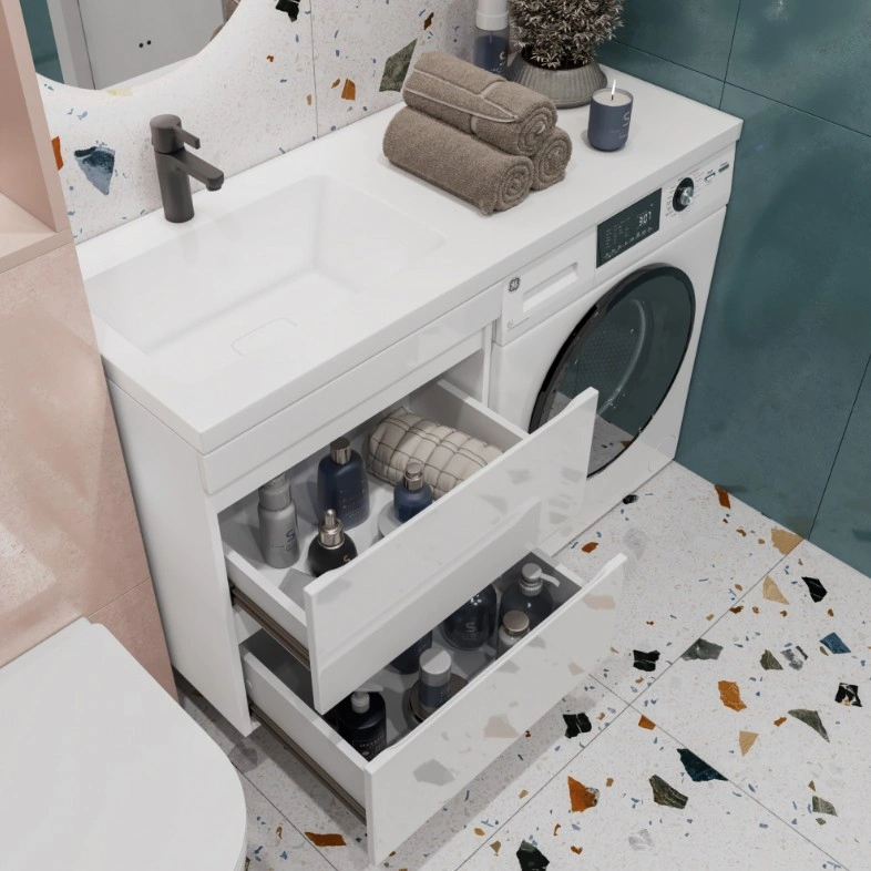 Тумба подвесная Vigo Urban 600-0-2, раковина Kamilla 120 L, 2 ящика, белый